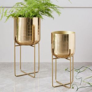 Elegante Maceta Metálica para Hogar, Jardín, Balcón, Terraza, Interior y Exterior, Decorativa, Estilosa y Duradera, Soporte para Plantas - Product Image 4