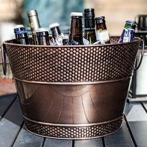 Ice bucket brushed metal ice bucket indoor party bucket luxury <b>table</b> accessory sophisticated bar accessory minimalist ice bucket - Product Image 5