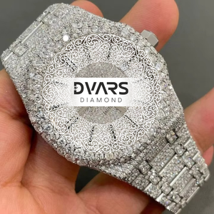 Reloj de Cuarzo Clásico de Negocios, Aleación Resistente al Agua, Cristal de Zafiro Premium, Diamante Moissanita Color D VVS1, Reloj de Pulsera Elegante y de Lujo - Product Image 3