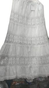 High Quality New Fashion Style White Rayon Chiffon Maternity Natural <b>Waist</b> Women Floor-Length <b>Skirts</b> Casual Custom Western - Product Image 2