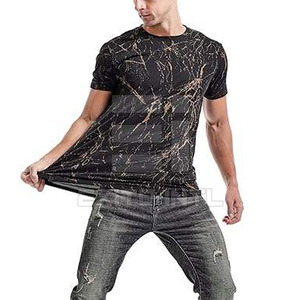 T-shirt pour homme en nylon et coton imprimé uni, avec logo et couleur personnalisés, respirant, haute qualité, service OEM/ODM - Product Image 4