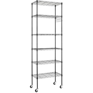 Étagère de cuisine multi-usages en acier inoxydable noir durable à 6 niveaux, autoportante, à prix avantageux - Product Image 4