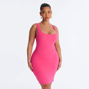 Nouvelle Collection 2026 – Robe moulante unie pour femme, longueur genou, taille basse, dos nu - Product Image 1