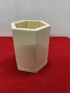 Porte-crayons en bois carré, organiseur de bureau, finition naturelle, conteneur de rangement pour fournitures de bureau, collection artisanale - Product Image 3