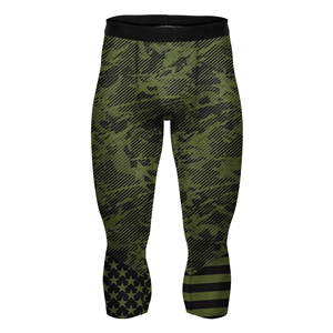 Leggings de compression pour hommes en polyester et élasthanne, 4 aiguilles, coutures plates, collants de compression longs, pantalons de compression - Product Image 4