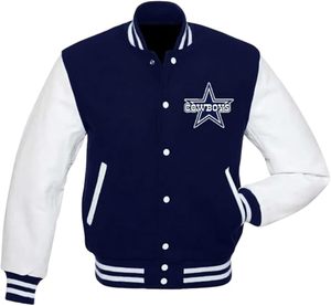Veste universitaire des Cowboys pour hommes | Veste de football américain Dallas Varsity pour hommes - Product Image 2