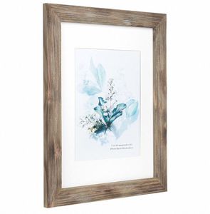 Cadres photo en bois massif naturel faits à la main, inspirés des cadres photo de table, avec passe-partout, affichage vertical ou horizontal (noyer 3x4) - Product Image 6