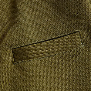 Cardigan en laine/nylon vert olive pour homme Tiki Taka Sports, col en V, manches longues, fermeture boutonnée, patchwork, vêtement d'hiver respirant - Product Image 4