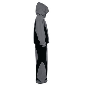 Ensemble de survêtement unisexe à capuche, couleur unie, coupe-vent durable, 100 % polyester, vêtements d'hiver décontractés de haute qualité, coupe régulière, fermeture éclair - Product Image 4