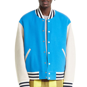 Chaquetas Varsity de Lona Unisex Tallas Grandes con Capucha, Diseño Geométrico Estilo Urbano Universitario, Cuello Alto, Tipo Letterman, Lisas, Venta al por Mayor - Product Image 3