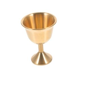 Copa de latón dorado de alta demanda, resistente, para Kiddush, para bodas, fiestas, eventos y regalos - Product Image 1