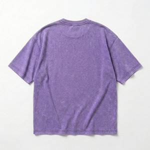 Camiseta de hombre con lavado ácido, estilo vintage, de algodón lavado, corte holgado, peso pesado, estilo urbano, informal, cómoda para uso diario, OEM - Product Image 5