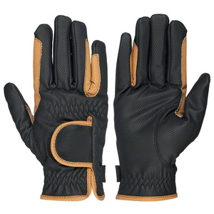 Cowhide Leather Riding Gloves Durable High Quality Excellent Grip Unisex Custom Logo Waterproof Full Finger Hook & <b>Loop</b> Closure - Product Image 6