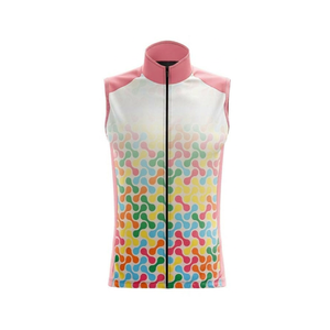 Gilet de cyclisme personnalisé par sublimation, coupe-vent, respirant, pour vélo de route, vêtements d'équipe, léger, pour hommes - Product Image 2