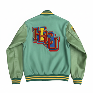 ผู้ผลิตเสื้อแจ็คเก็ตเบสบอลหนังแท้คุณภาพสูงสไตล์วินเทจสำหรับผู้ชาย  สำหรับฤดูหนาวและฤดูใบไม้ร่วง  พร้อมปักโลโก้ - Product Image 6