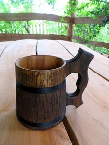 Mug en bois de chêne rustique - Product Image 5