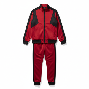 Men <b>Tracksuits</b> with Two Tone Contrast Zip Through Set, Blank Street Style With Hoodies Women Jogging Slim Fitted <b>Tracksuit</b> - Product Image 1