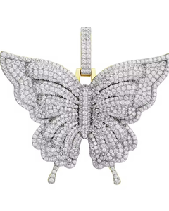 Iced Out Butterfly Pendant Hip Hop Pendant 925 Silver Custom VVS Moissanite Pendant Pass Diamond <b>Tester</b> Pendant For Women's - Product Image 1