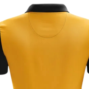 Maillot de cricket pour hommes jaune et noir à sublimation, polo à manches courtes, vêtements de sport pour matchs et entraînements, tenue d'équipe athlétique - Product Image 3
