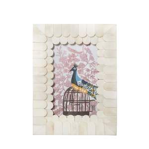 Cadre photo en bois de luxe fait main, écologique, avec incrustation en os, pour la décoration intérieure - Product Image 1