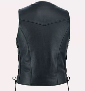 Fashion <b>Clothing</b> Top Quality Men Leather Vest Wholesale Leather Vest Custom Your Brand Logo Private Label Unique Design Durable - Product Image 3