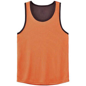 Camiseta sin mangas de punto naranja para hombre, cuello redondo, color sólido, transpirable, estilo deportivo, precio económico - Product Image 1