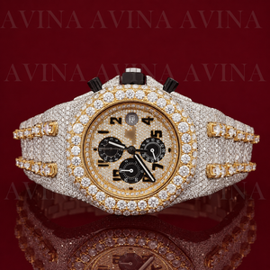 Reloj Cronógrafo de Lujo con Moissanita para Hombre, Color D, Claridad VVS, Movimiento Automático, Pasa el Test de Diamantes, Correa de Muñeca con Incrustaciones - Product Image 4