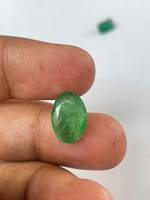 Émeraude ovale naturelle, pierre précieuse verte facettée, pierre précieuse pour la création de bijoux
