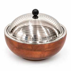 Copper and Steel Thermal <b>Food</b> <b>Container</b> Wholesale Gold Plated Lid Finishing Double Wall Insulated <b>Hot</b> Pot For <b>Food</b> Server Pot - Product Image 6