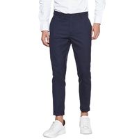 Celana Chino Kanvas Pria OEM Grosir Berkualitas Tinggi, Warna Solid, Desain Kasual Premium, Kancing Depan, Cuci Gelap, 100% Katun