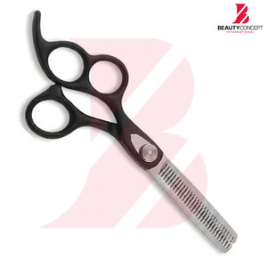 Tijeras de Peluquería Profesionales de Diseño Moderno con 3 Orificios, Mango de Plástico Negro, Acero Inoxidable, para Adelgazar el Cabello - Product Image 3