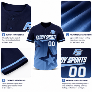 Maillot de baseball personnalisé par sublimation, entièrement boutonné, respirant, uniforme d'équipe sportive, pour hommes et jeunes, chemise de baseball personnalisée, vente en gros - Product Image 4
