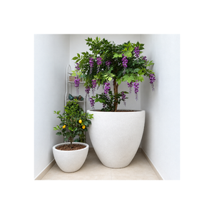 Wholesale Fiberglass <b>Planter</b> Pots Lightweight Round Garden Flower Containers <b>Outdoor</b> Indoor Decorative Pots In Various Sizes - Product Image 1