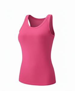 Camiseta sin mangas elegante con ribete de encaje para mujer, camiseta sin mangas de algodón, camiseta corta de punto acanalado liso - Product Image 5