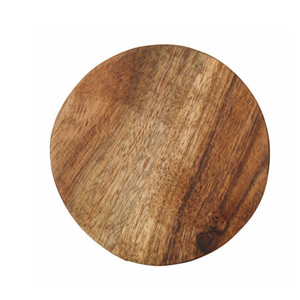 <b>Round</b> Wood Coaster Solid Design <b>Mats</b> & Pads 5mm Thick Non Slip Reusable Modern Style Set of 4 - Product Image 1