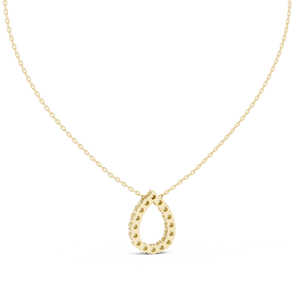 Collier pendentif raffiné en forme de poire, or massif, style goutte élégante, bijoux fins, cadeau pour femme - Product Image 2