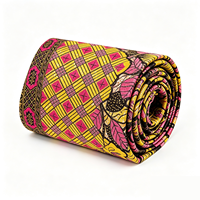 Tissu africain en coton respirant de qualité supérieure, motifs batik ciré, imprimé Ankara double face, 6 yards, approvisionnement en gros pour les entreprises de confection.