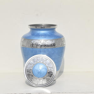 Urne funéraire en aluminium de 10 pouces, finition Meena, personnalisée en gros, avec gravure artistique pour les cendres humaines et d'animaux de compagnie, fournitures funéraires - Product Image 3