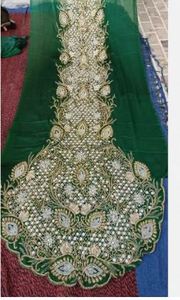 Premium High Quality Embroidery Somali Bridal Dirac Dupion <b>Fabric</b> for Wedding Dresses Quick-Dry Medium <b>Weight</b> 120 GSM - Product Image 2