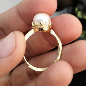 Freshwater Pearl Floral Elegant <b>Adjustable</b> <b>Ring</b> Free <b>Size</b> Open Band Pearl Jewelry <b>Ring</b> Resizable Supplier - Product Image 1