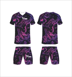 ชุดฟุตบอลพิมพ์ลายแบบรีดร้อน Ferocious Clothing ผ้าโพลีเอสเตอร์ 100% หมายเลขทีม คอวี แขนสั้น - Product Image 1