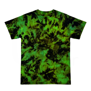 Camiseta de Punto Tie-Dye para Hombre, Manga Corta, Cuello Redondo, Corte Regular, Informal, con Estampado de Camuflaje Verde y Negro - Product Image 1