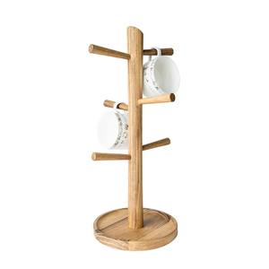 Soporte de madera para tazas con diseño atractivo, estante para tazas ecológico que ahorra espacio, organizador para encimera de cocina para 6 tazas - Product Image 4
