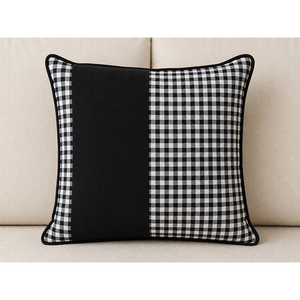 Cotton <b>cushion</b> <b>cover</b> blue Buffalo Check <b>Cushion</b> <b>Cover</b> Geometric Throw Pillow <b>Cover</b> with Piping Washable Polyester for Home - Product Image 4