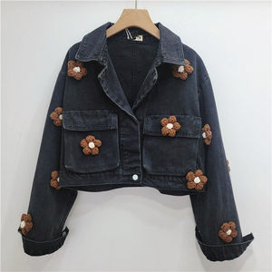 Women's Clothing Style New Fashion Custom Fashion Ladies Denim Jacket Women Vintage Denim Trucker Jacket Denim - Product Image 2