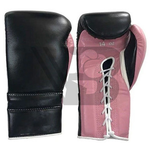 Customizable Leather 16 oz Lace-Up Full Finger Adjustable Wrist Strap Adult Professional Boxing <b>Gloves</b> <b>Moisture</b> Wicking Unisex - Product Image 4