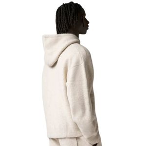 Sweat à capuche zippé en tricot beige avec emblème – Confortable et élégant pour hommes et femmes, idéal pour les tenues décontractées et quotidiennes - Product Image 5