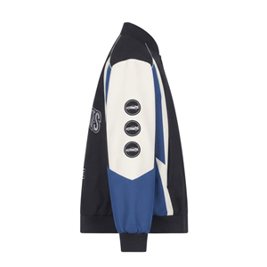 Racing Track Full Zip Motorsport <b>Bomber</b> <b>Jacket</b> Embroidered Patch Windproof Streetwear Team Sports Custom Design % Cotton - Product Image 4