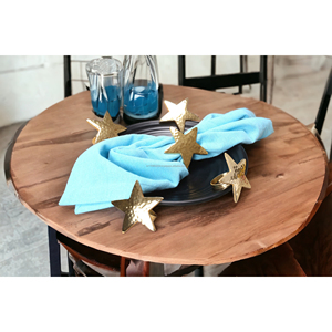 Vente chaude Métal Cercle Serviette Anneau D'or En Forme D'étoile Décoration De Table pour La Partie En Gros Quantité En Vrac - Product Image 4