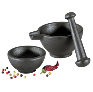 Juego moderno de mortero y pilón de hierro resistente, molinillo de especias tradicional para moler a mano hierbas, especias y pastas, herramienta de cocina. - Product Image 4